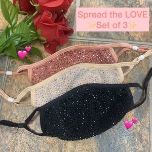 Spread the ♥️ LOVE ✨SET OF 3✨ Crystal Face Masks
